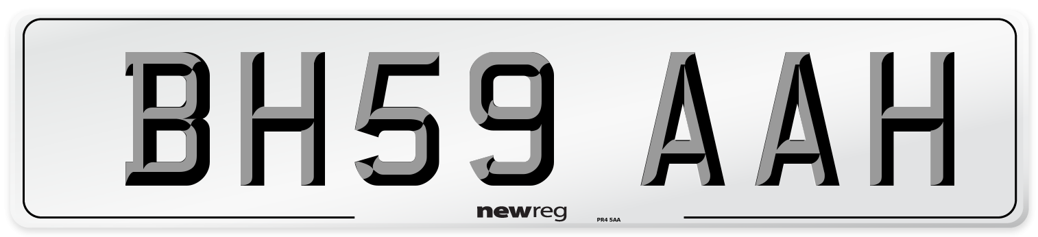 BH59 AAH Number Plate from New Reg